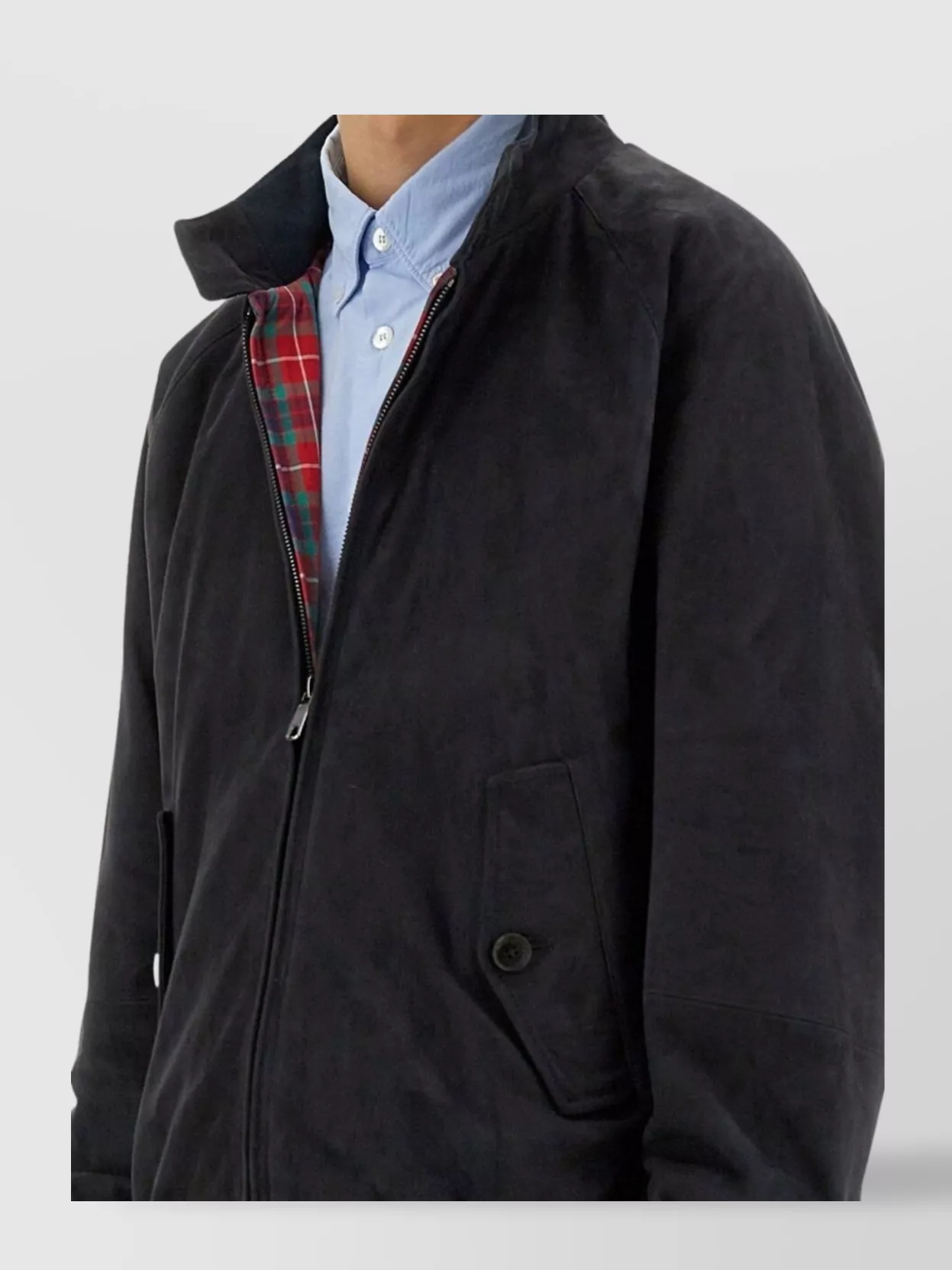 Baracuta Slim Fit Jacket With Ribbed Finish