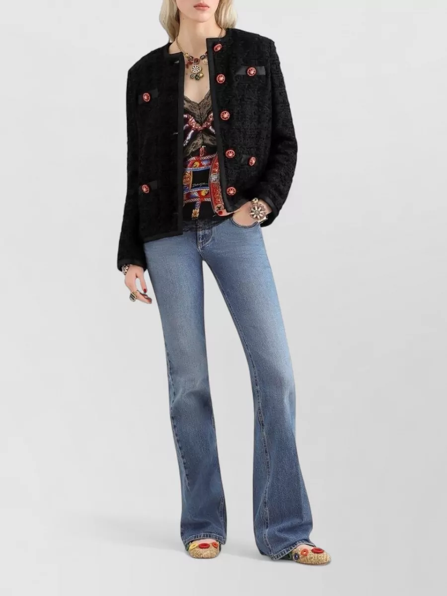 Dolce&Gabbana Denim Cotton Flared Low Rise Jeans