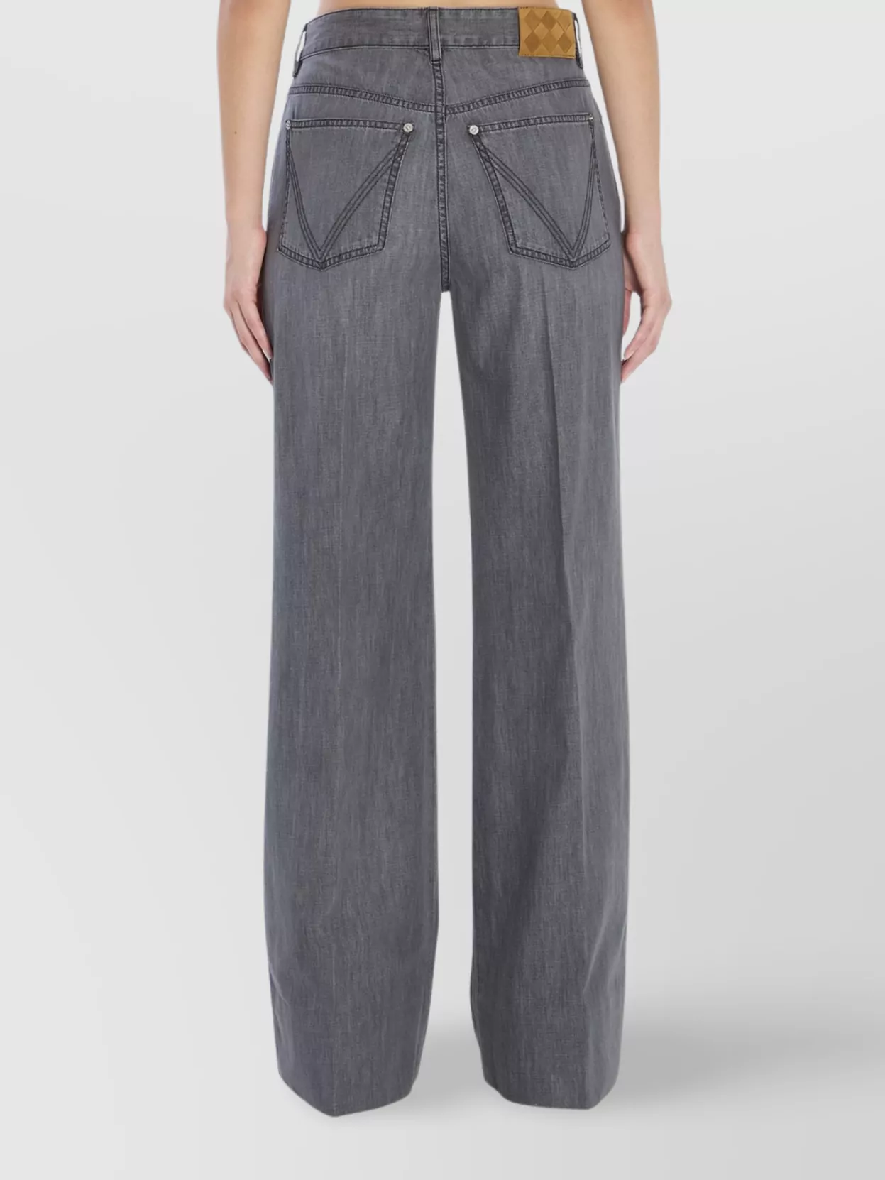 Bottega Veneta Wide-Leg Vintage Denim Trousers Pleats