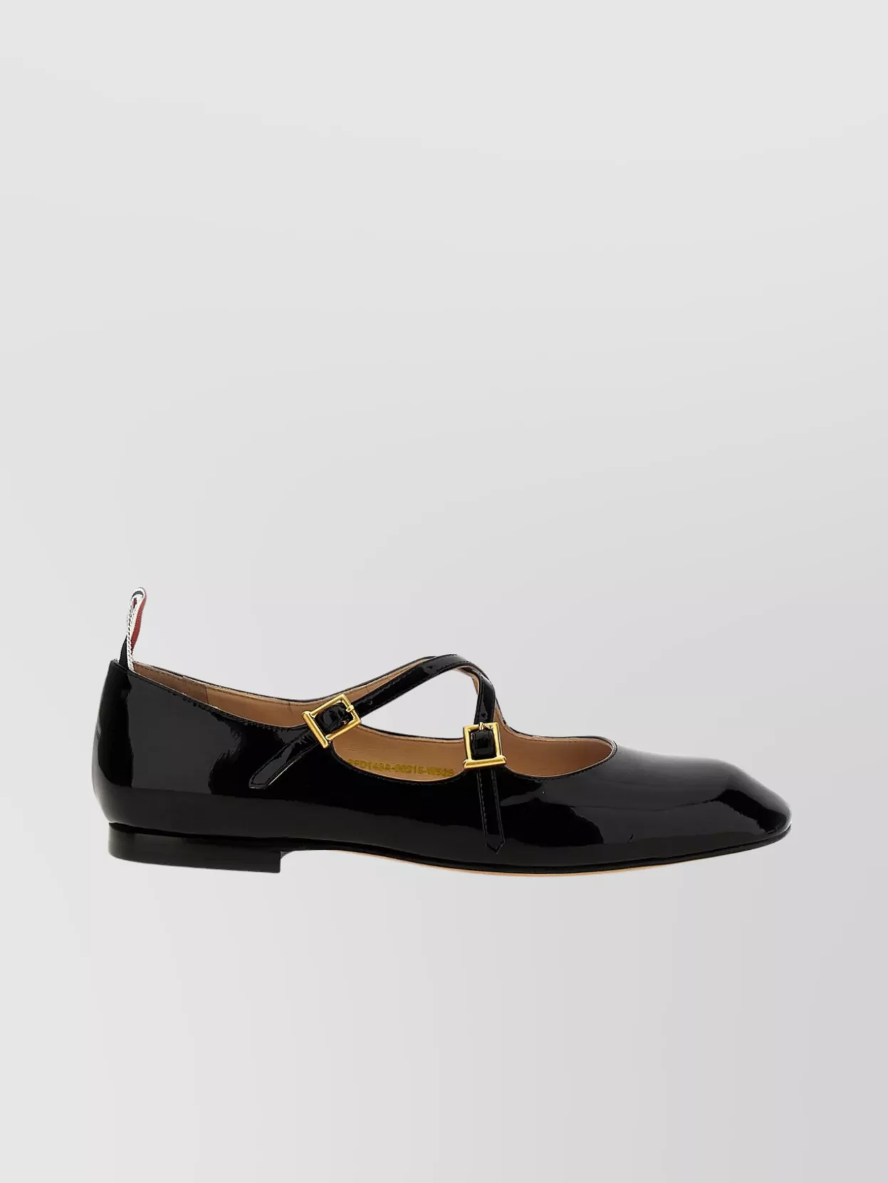 Thom Browne 'john' Patent Ballet Flats With Pull Tab