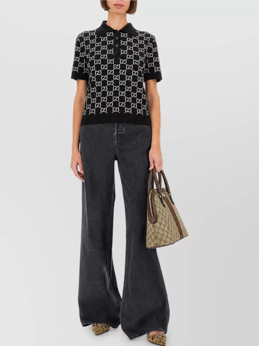 Gucci Wool Jacquard Polo Shirt