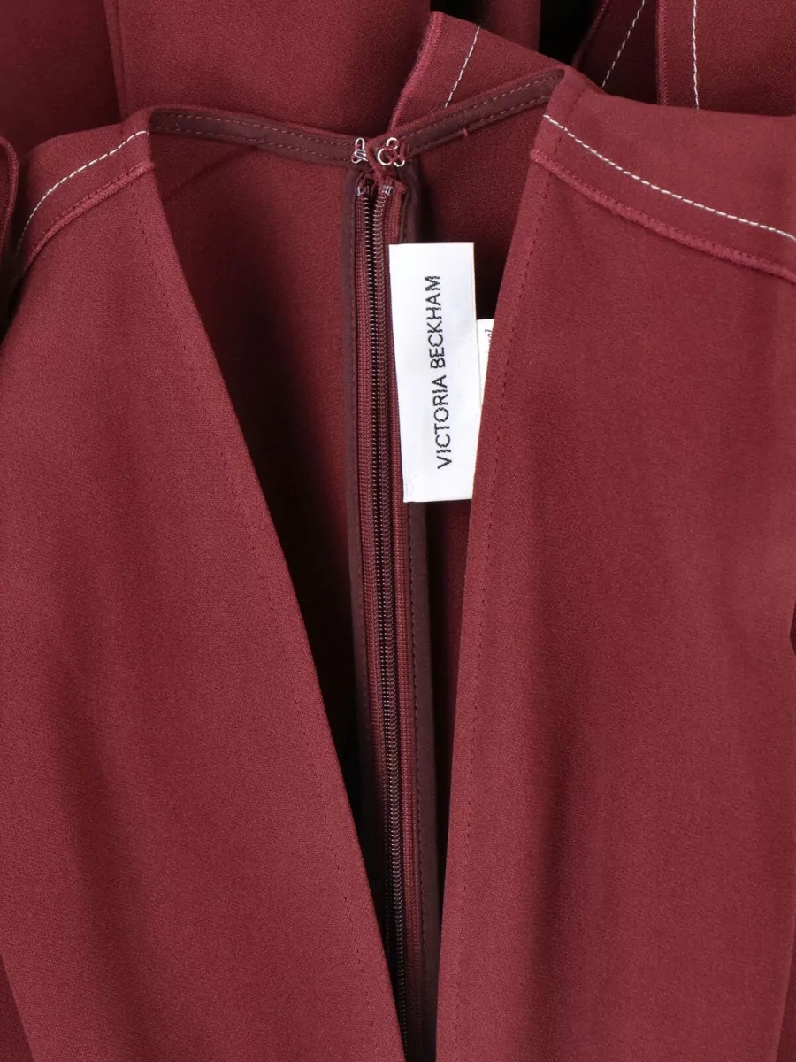 Victoria Beckham Midi Dress With Knot Detail And Short Sleeves