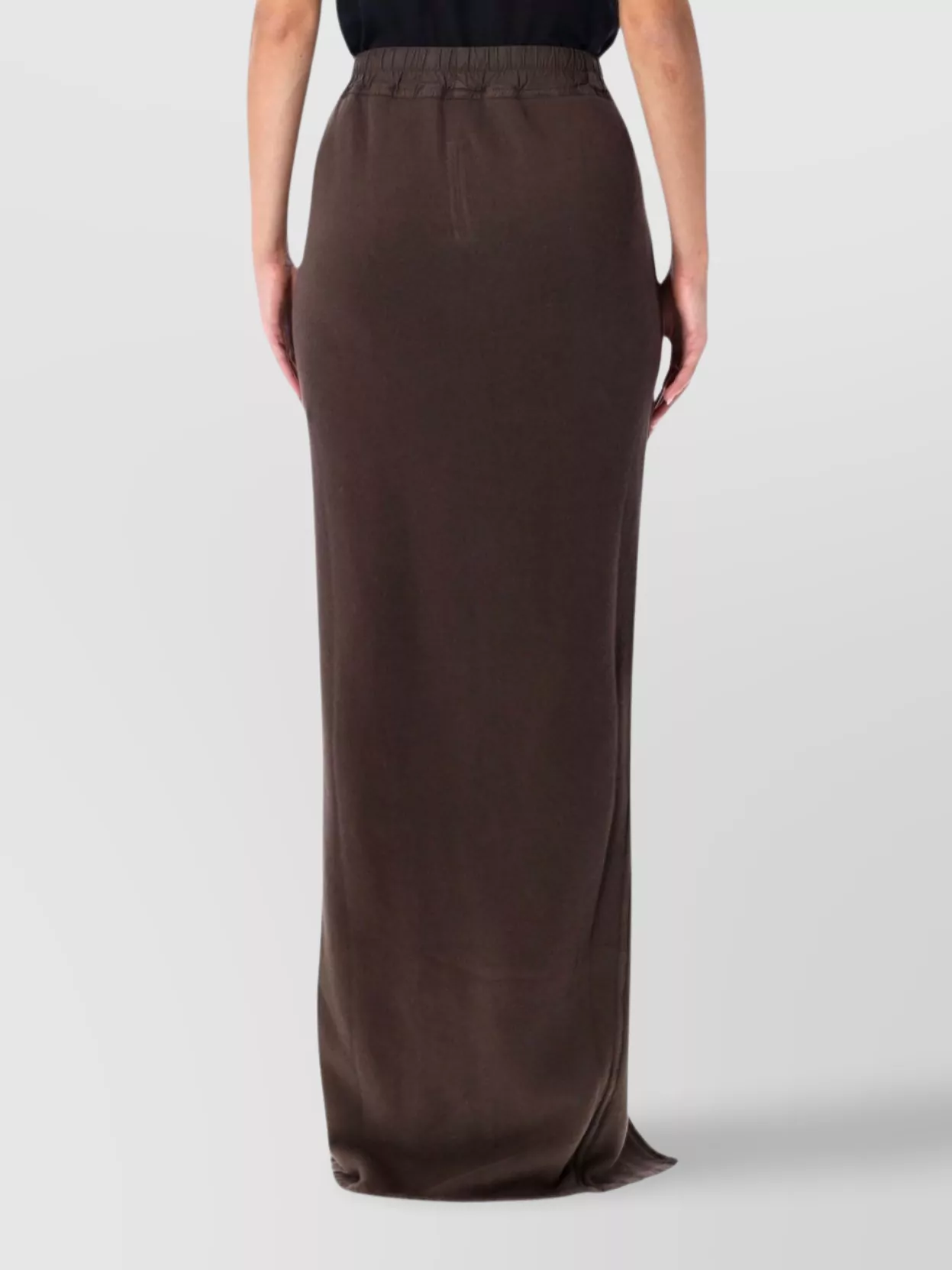 Rick Owens Drkshdw Phleg Pillar Drawstring Slit Skirt In Brown