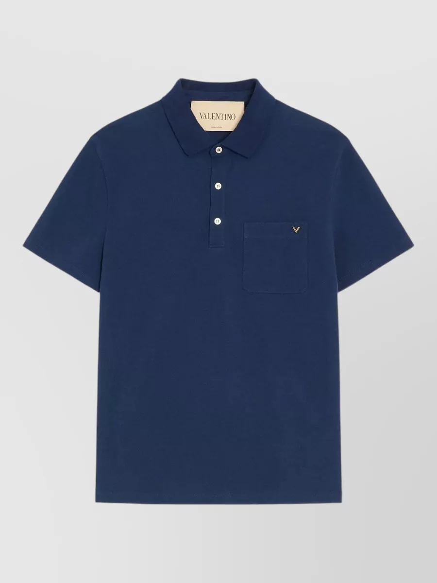 Valentino Garavani piqué cotton short-sleeve polo shirt