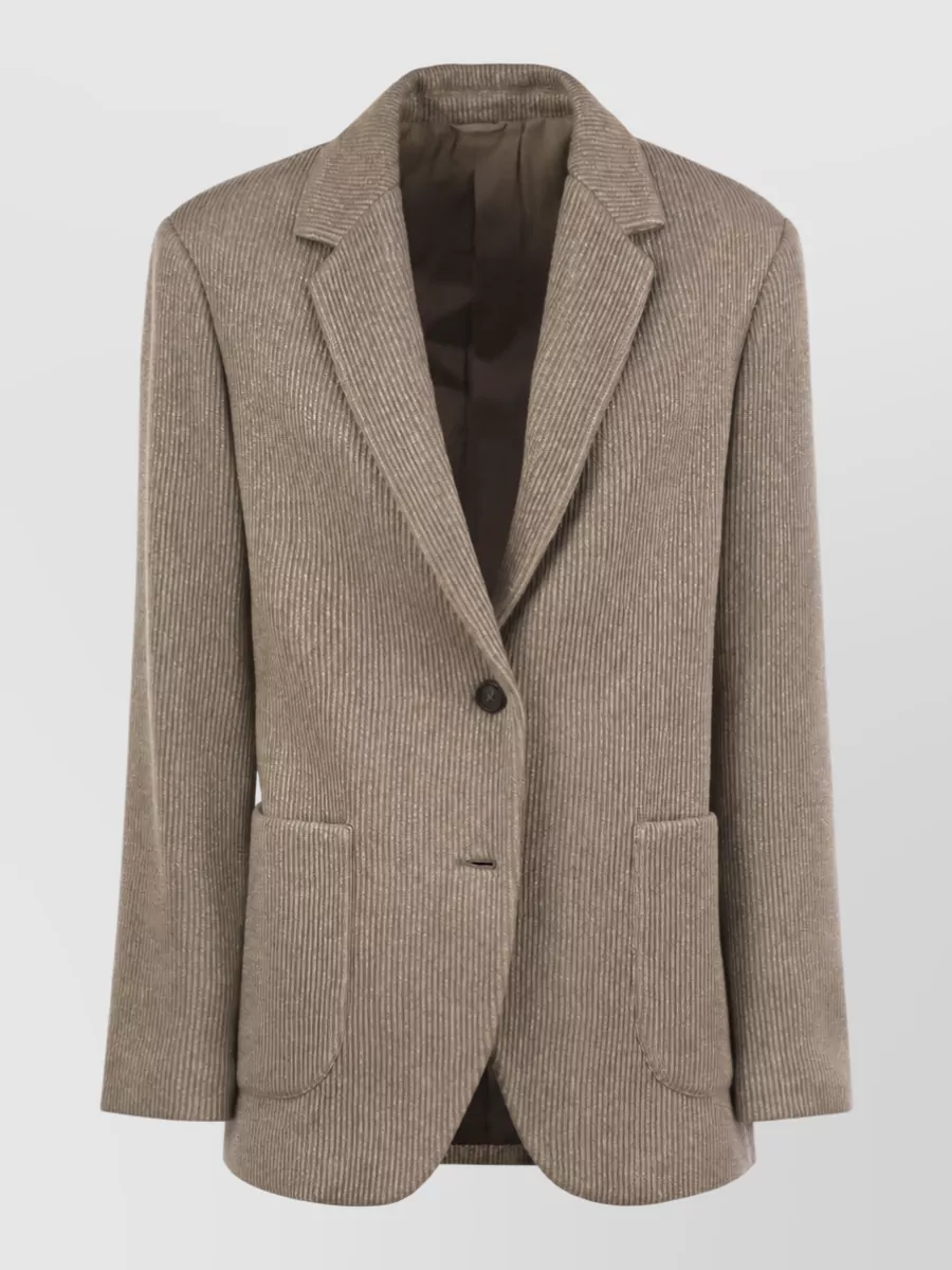Brunello Cucinelli sparkling ribbed knit blazer