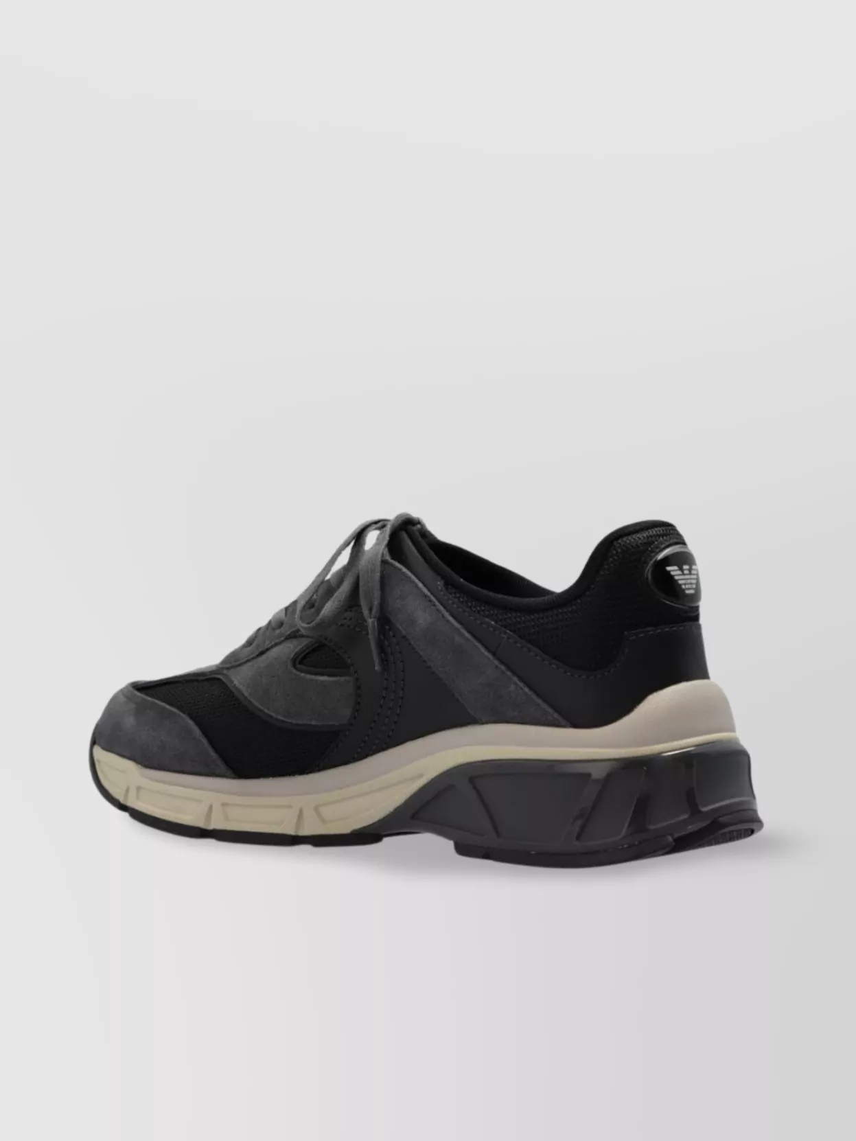 Emporio Armani Almond Toe Logo Sneakers With Padded Ankle