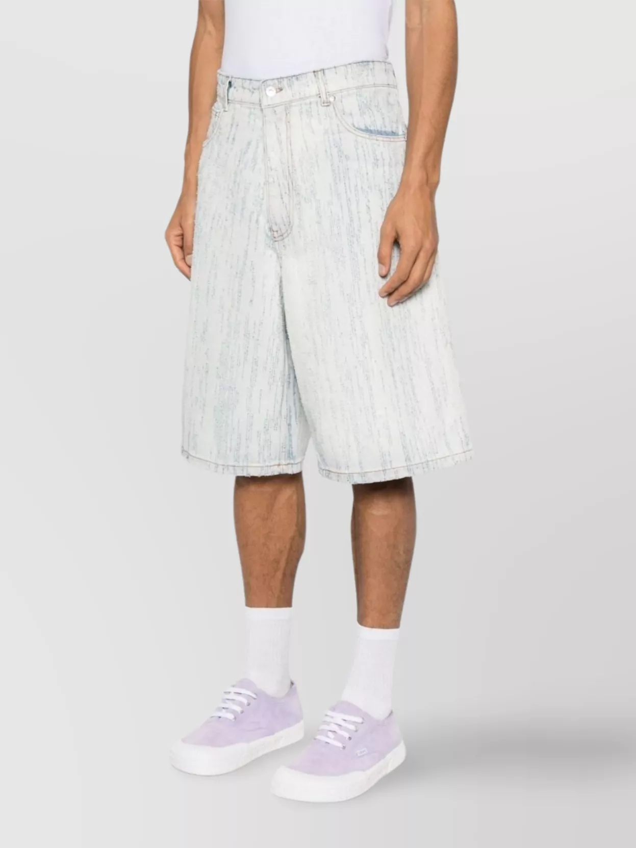 Msgm Knee-Length Distressed Shorts Belt Loops