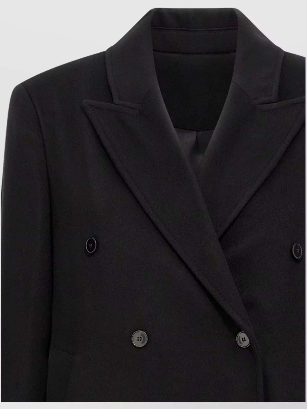 Loulou Studio Longline Double Breasted Notched Lapel Coat In Black