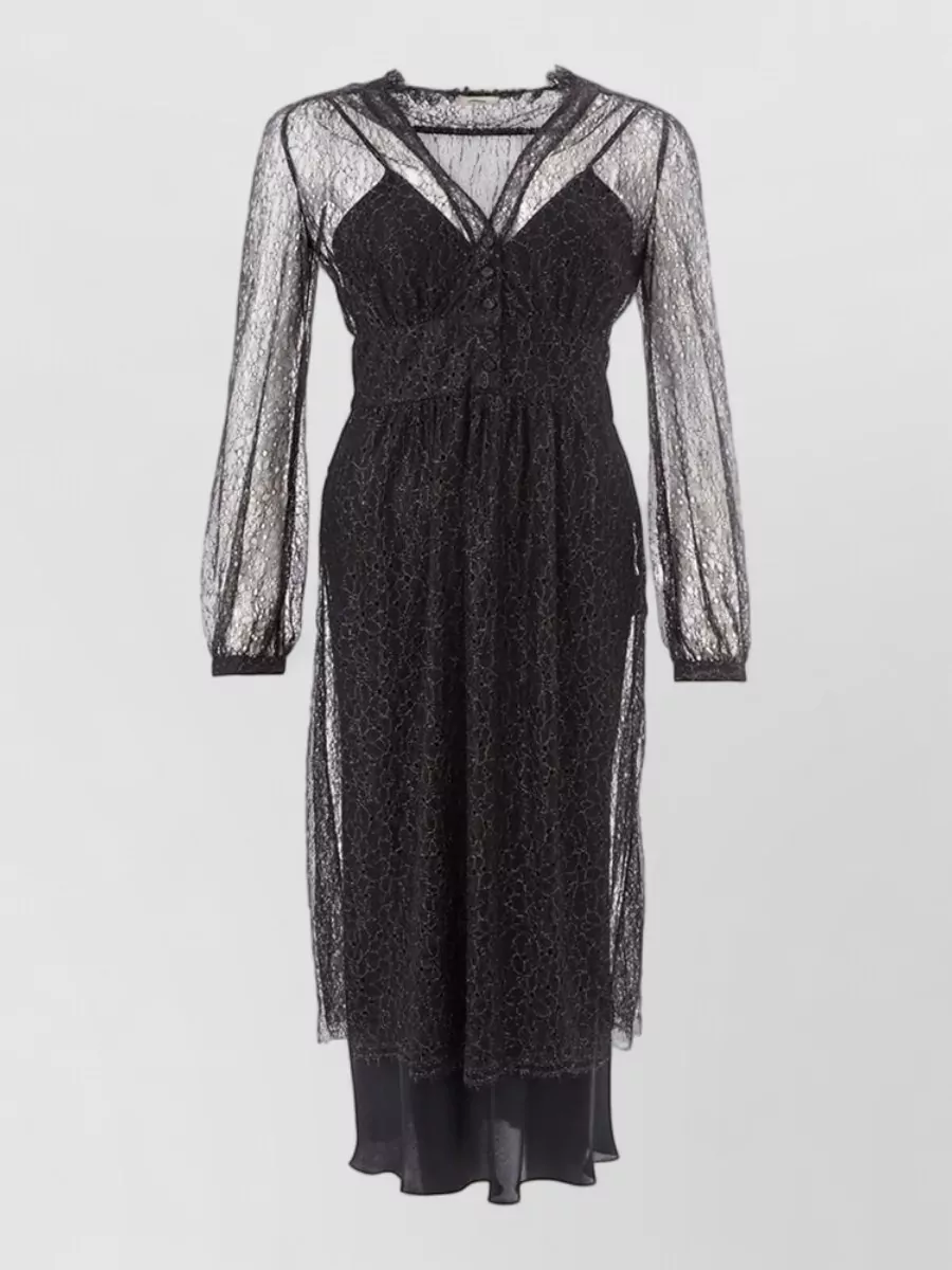 Lardini v-neck long-sleeve maxi dress