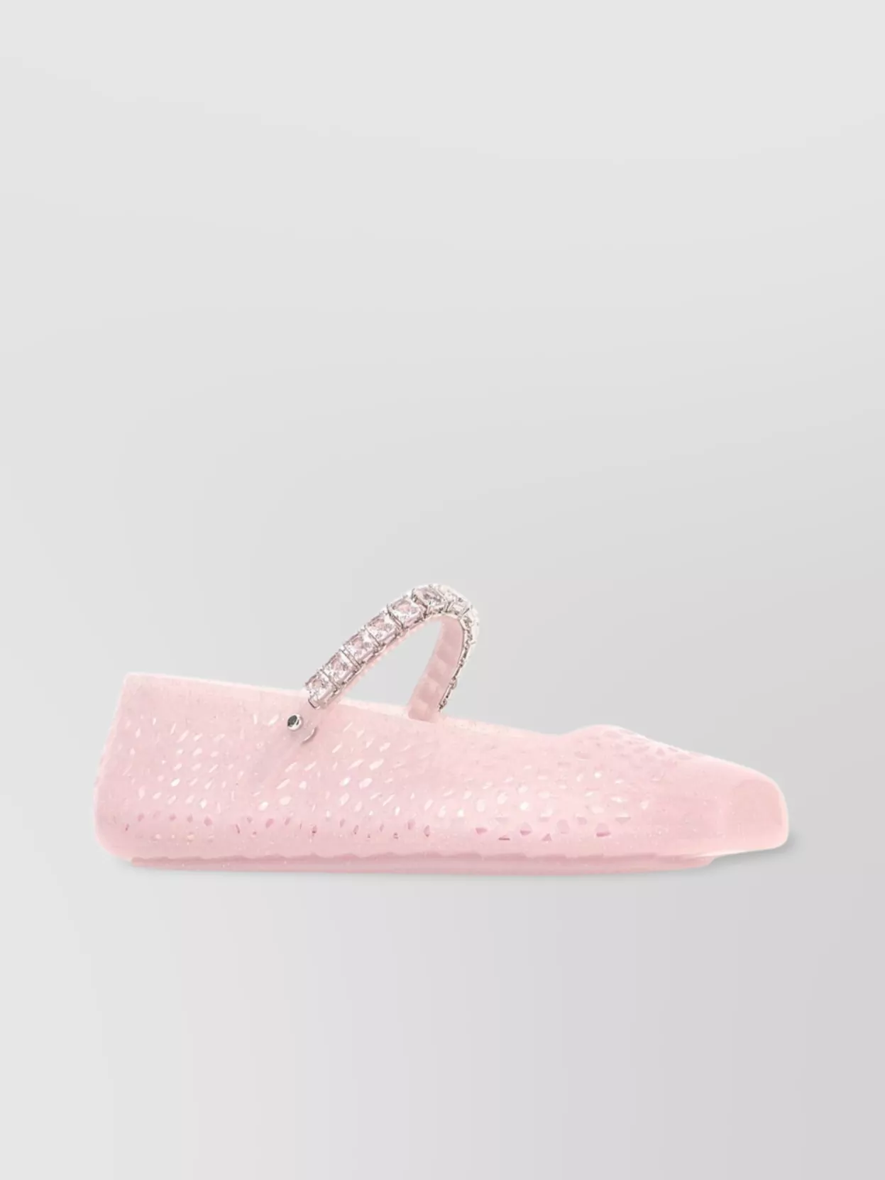 Jimmy Choo Embellished Perforated Round Toe Ballerina Shoes