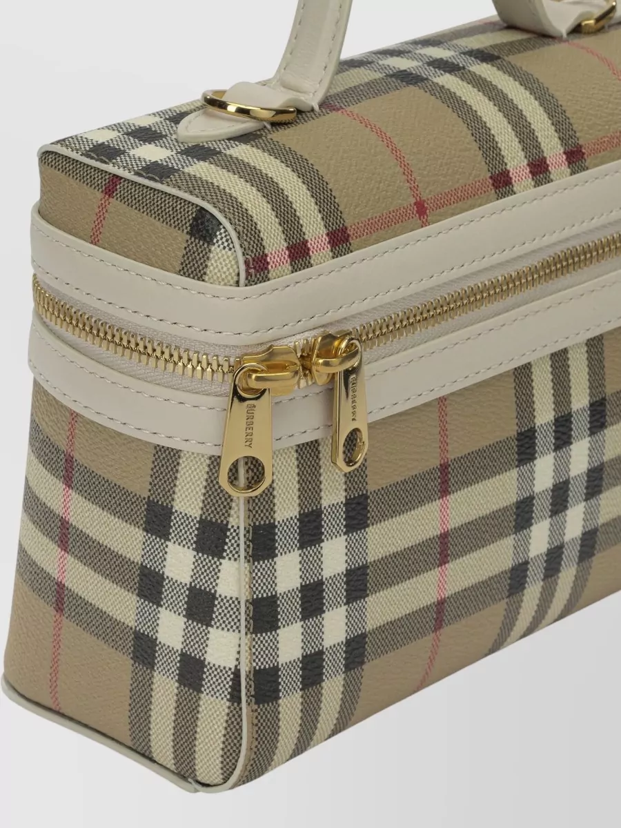 Burberry Check Small Coated Canvas Shoulder Bag