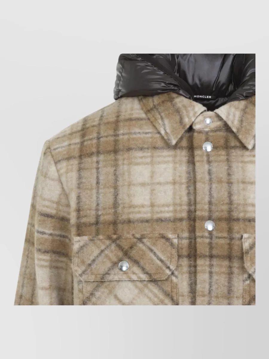 Moncler Down Checked Shirt Jacket