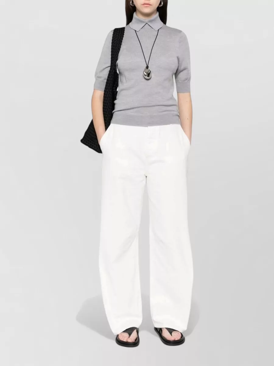 Herskind Perry Wool Sweater Collared Short Sleeves