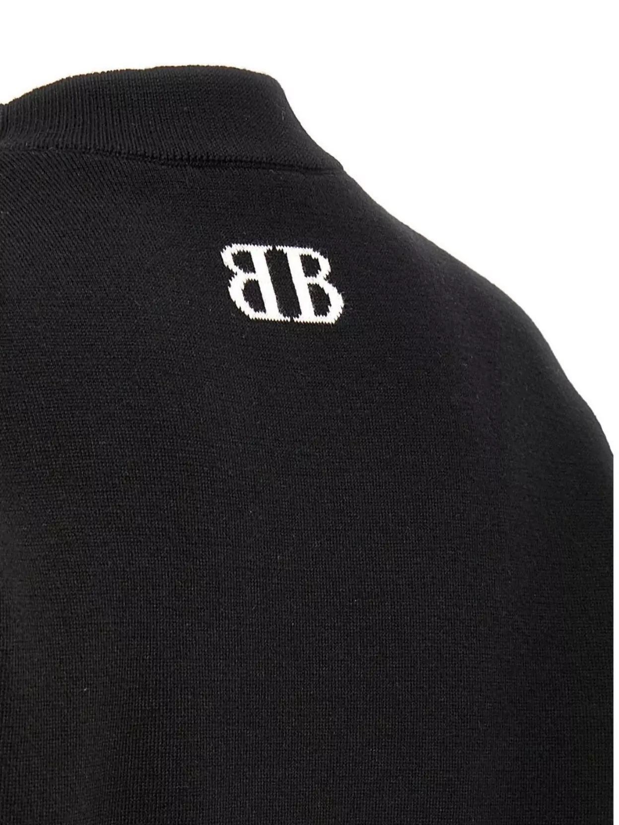 Balenciaga Logo Knitwear Sweater With Ribbed Accents