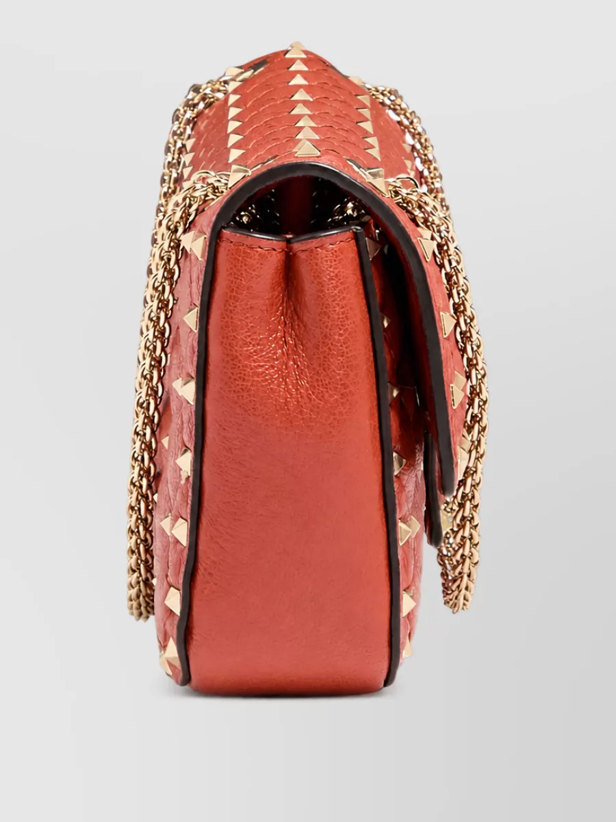 Valentino Garavani Rockstud Spike Small Leather Clutch Bag