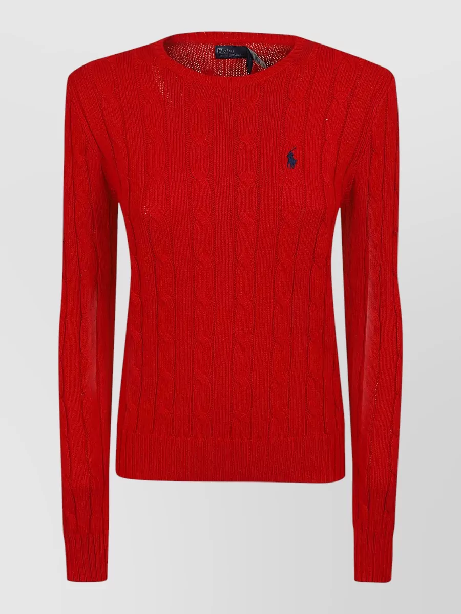 Polo Ralph Lauren Cotton Cable-Knit Slim-Fit Long-Sleeve Sweater