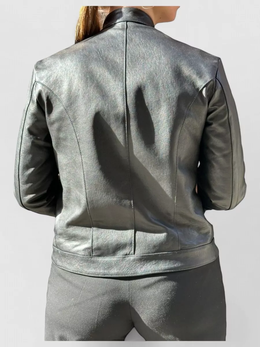 La Rose Leather Bomber Jacket