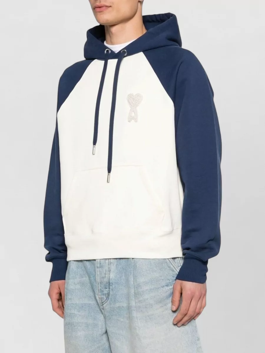 Ami Paris Cotton Two-Tone Hooded Jacket