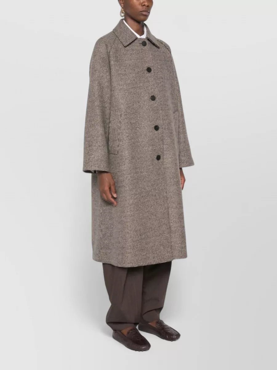 Harris Wharf London Wool And Cashmere Houndstooth Coat
