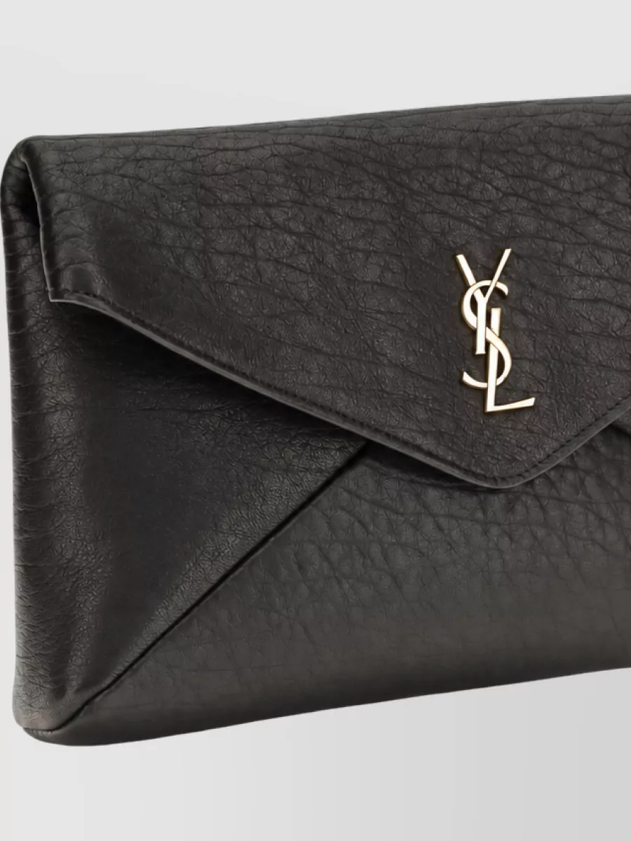 Saint Laurent Na Lamb Leather Clutch Bag
