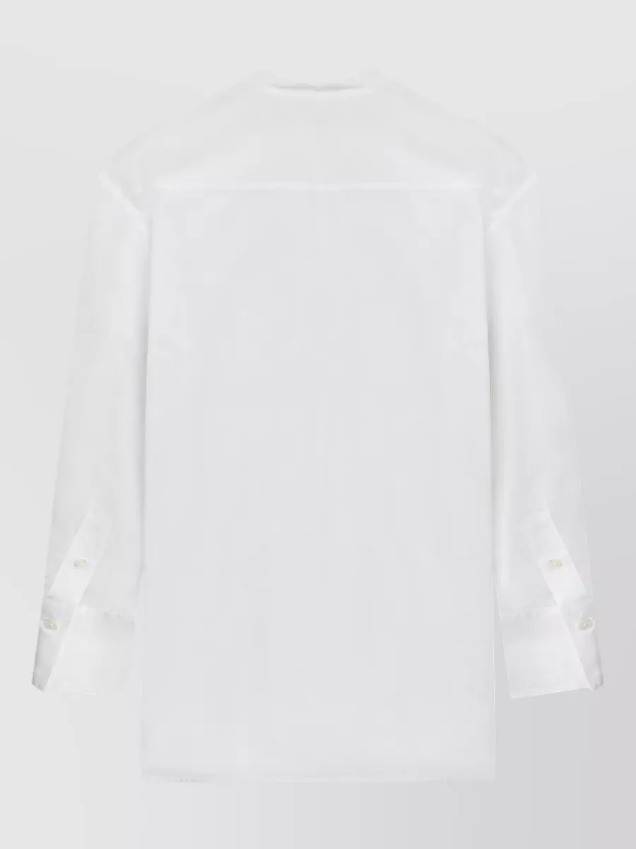 Totême High Neck Cotton Shirt Long Sleeves