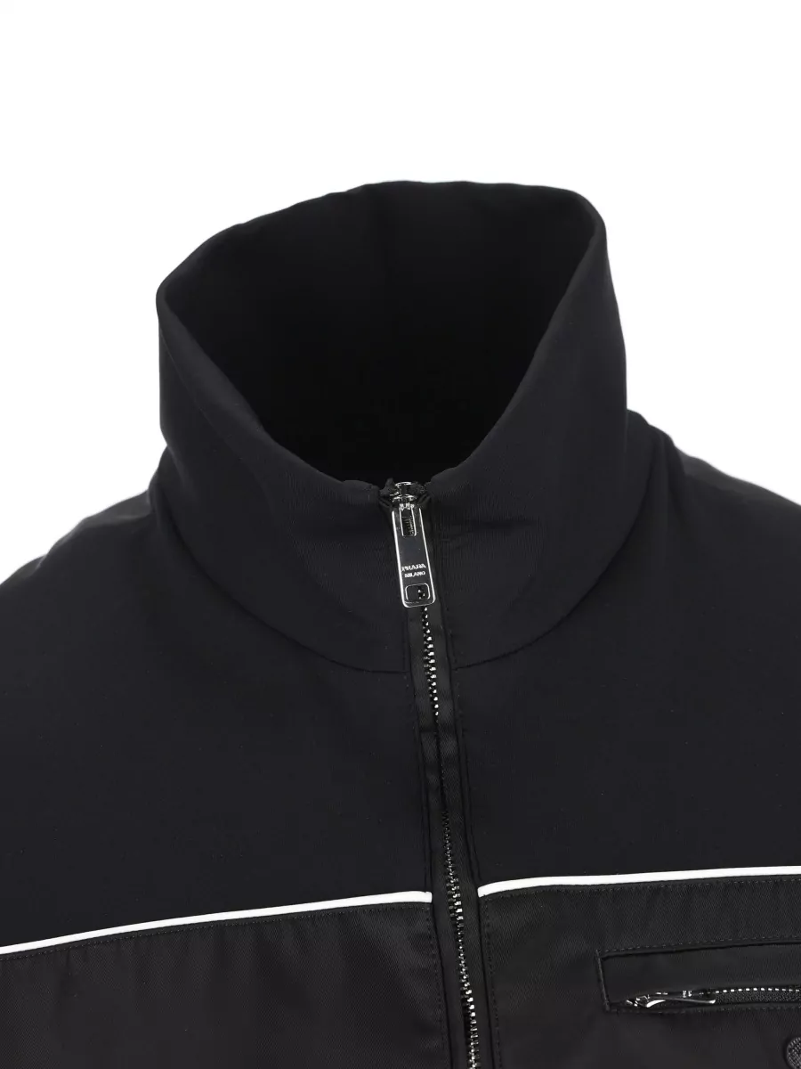 Prada High-Collar Zip-Up Sweatshirt