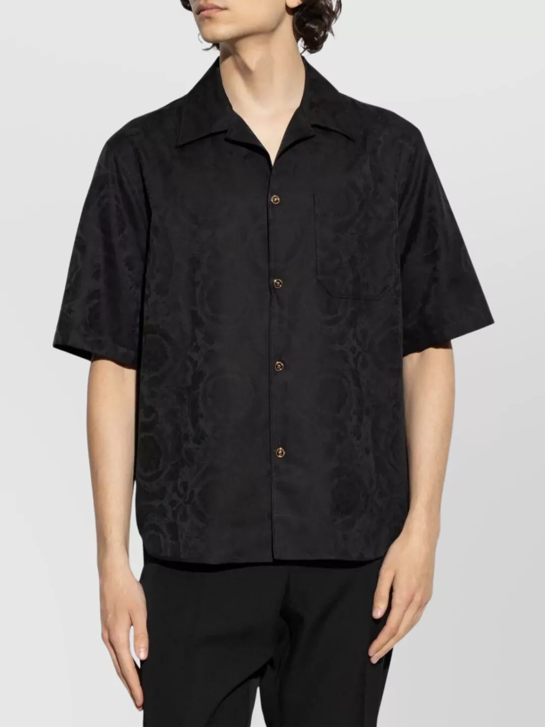 Versace Baroque Jacquard Short Sleeve Shirt