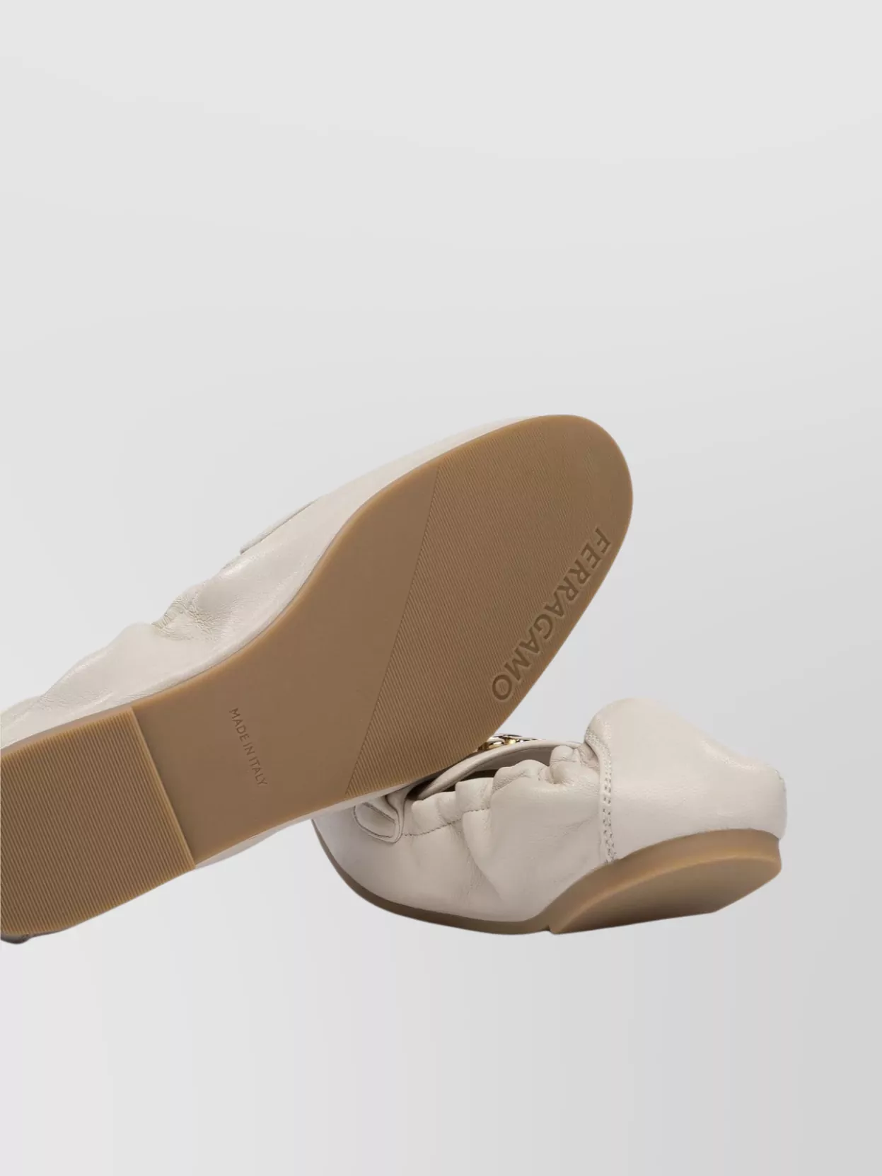 FERRAGAMO SLIP-ON SHOES WITH ELASTICATED TRIM AND GOLD-TONE HARDWARE