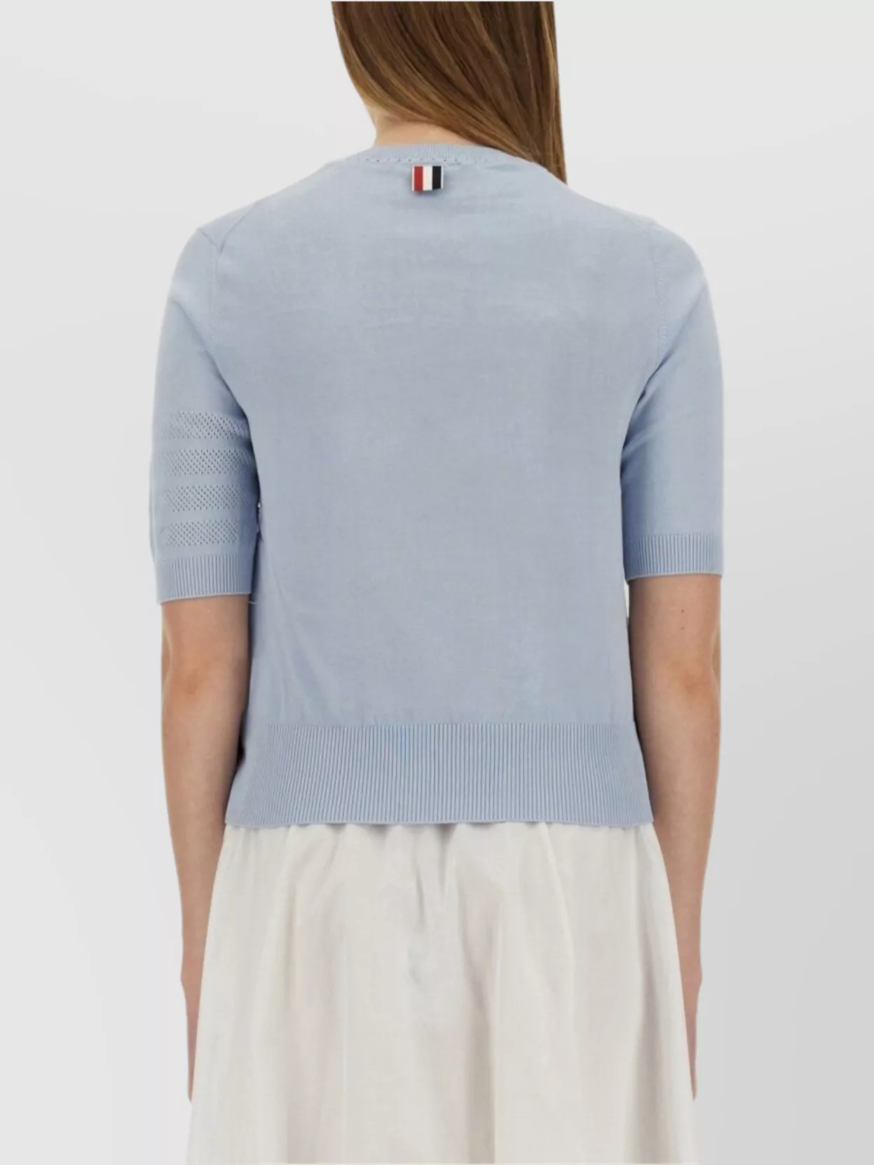 Thom Browne Knitted T-Shirt Featuring 4-Bar Detail