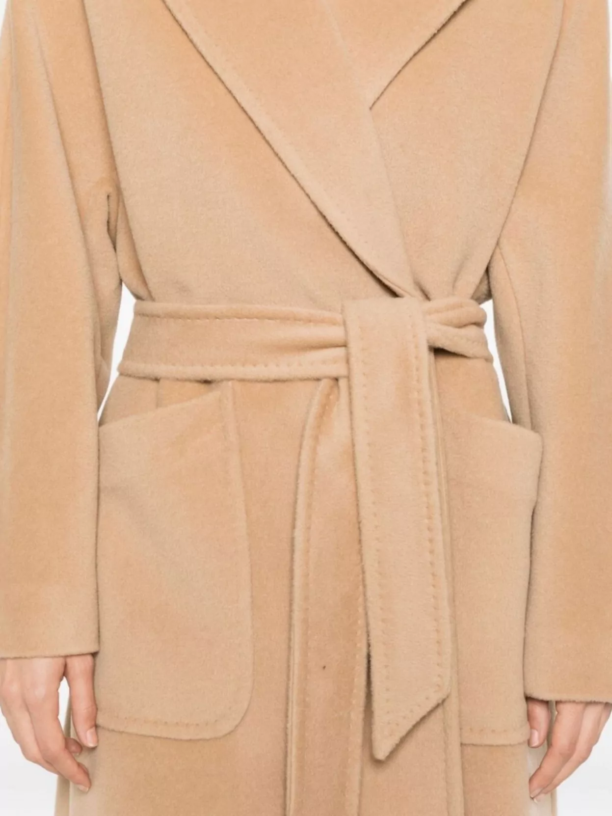 Tagliatore Long Wool Coat With Belt And Pockets