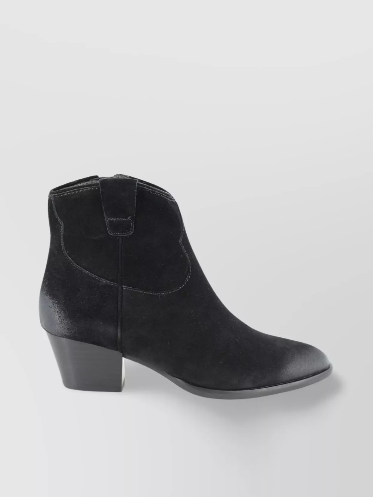 Ash Suede Mid-Heel Ankle Boots