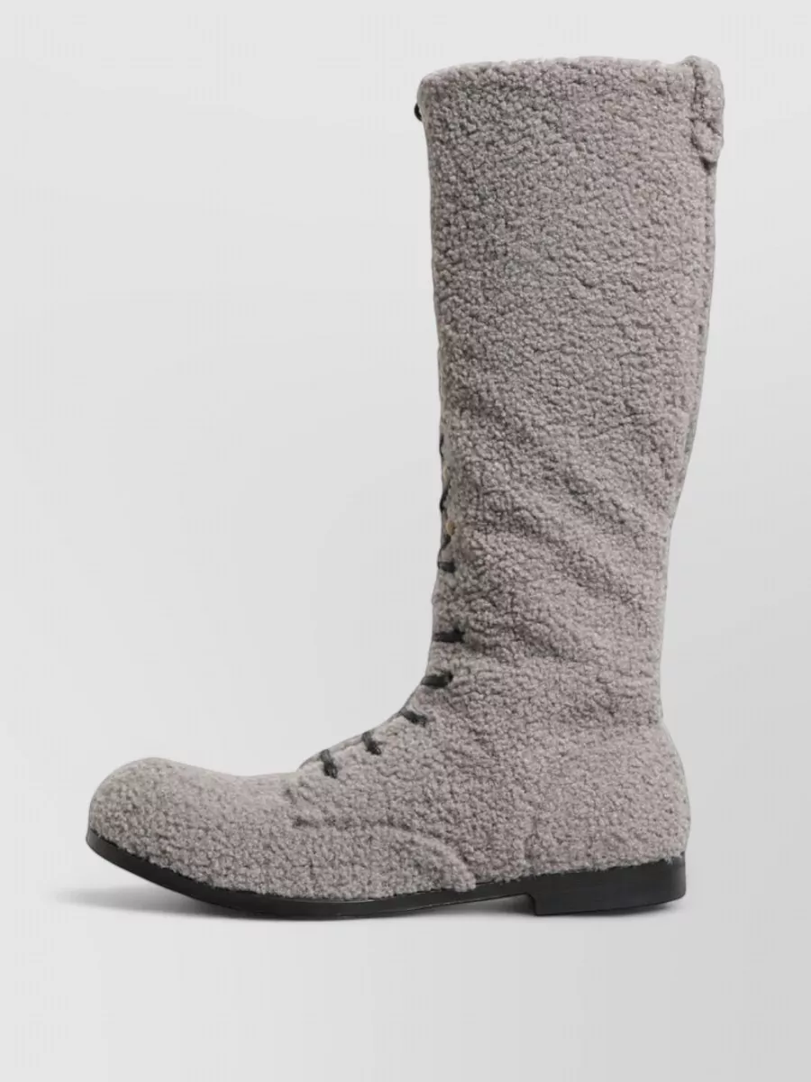 Dolce&Gabbana Shearling Lace Up Knee High Boots