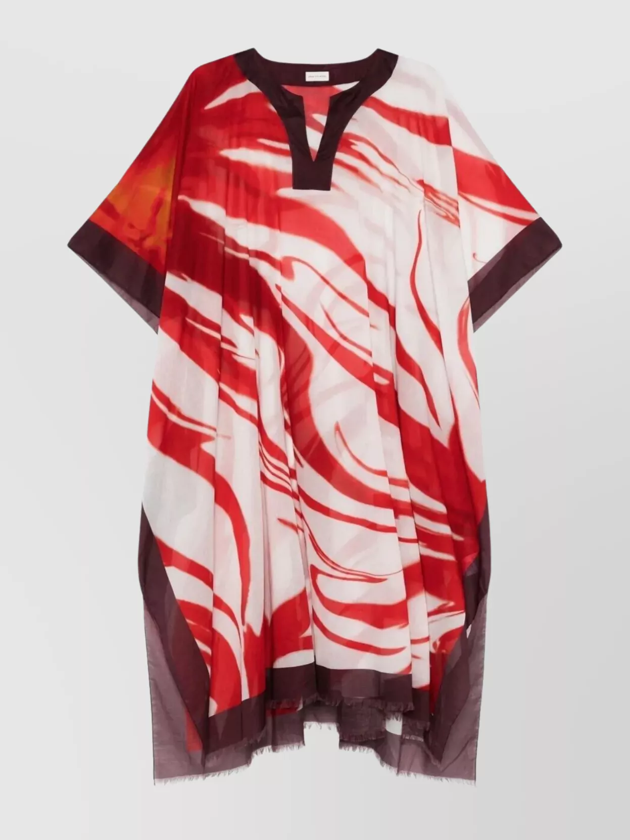 Dries Van Noten Abstract Print Short Sleeve Dress In Multi