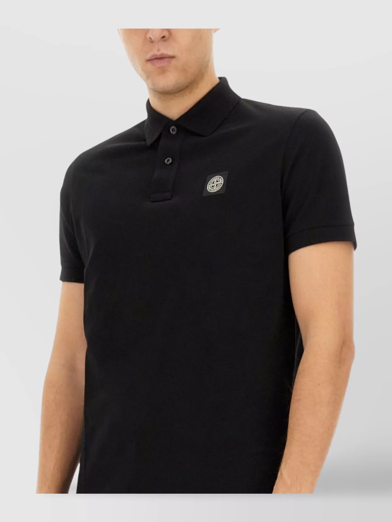 Stone Island Logo Polo T-Shirt Featuring Short Sleeves