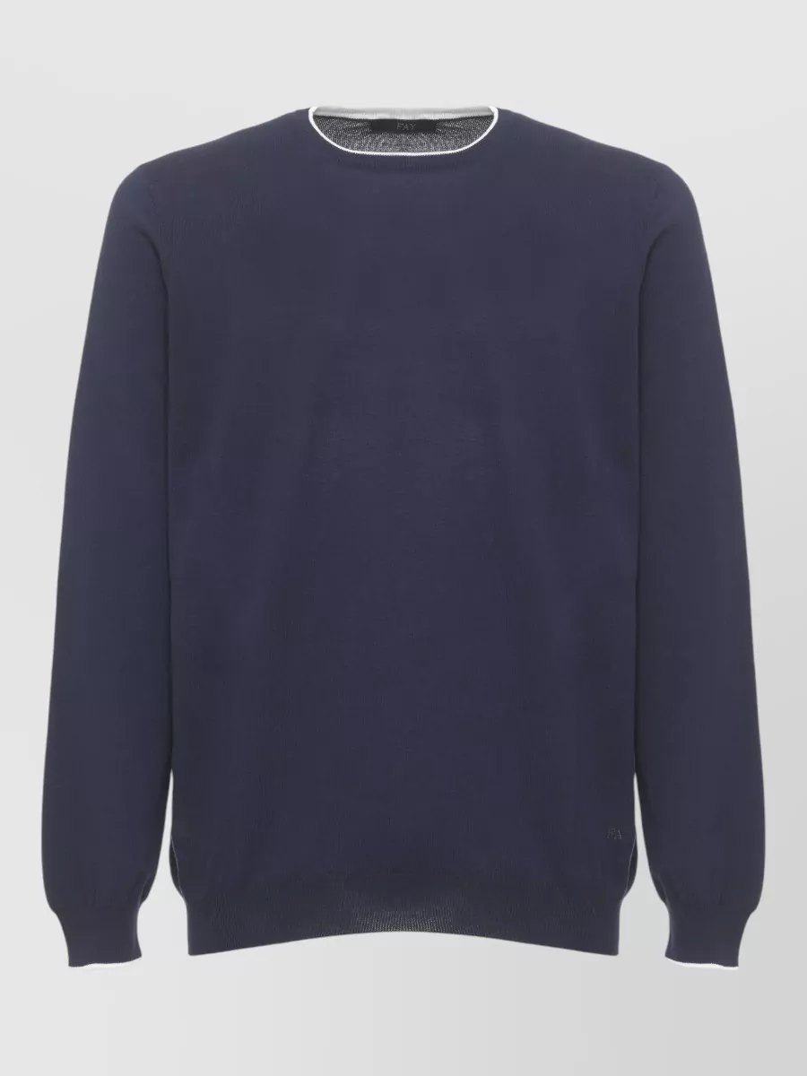 Fay ribbed cotton crewneck sweater