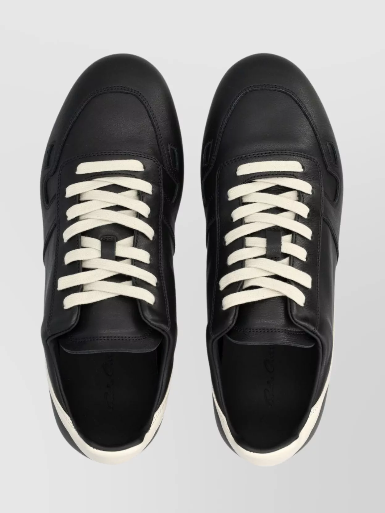 Rick Owens Streamlined Low-top Sneakers With Round Toe In Black