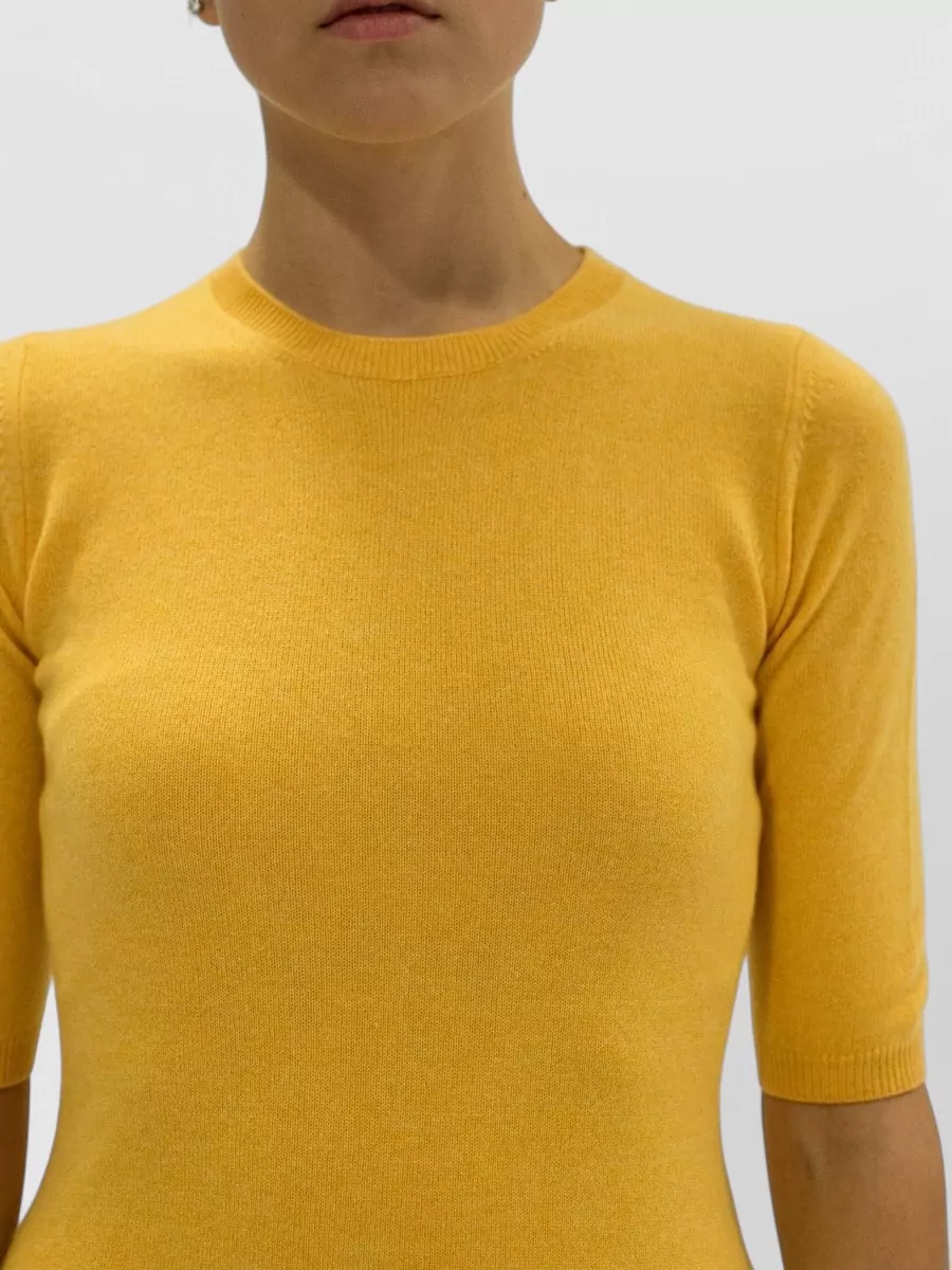 La Rose Cashmere 3/4-Sleeve Knitted Top