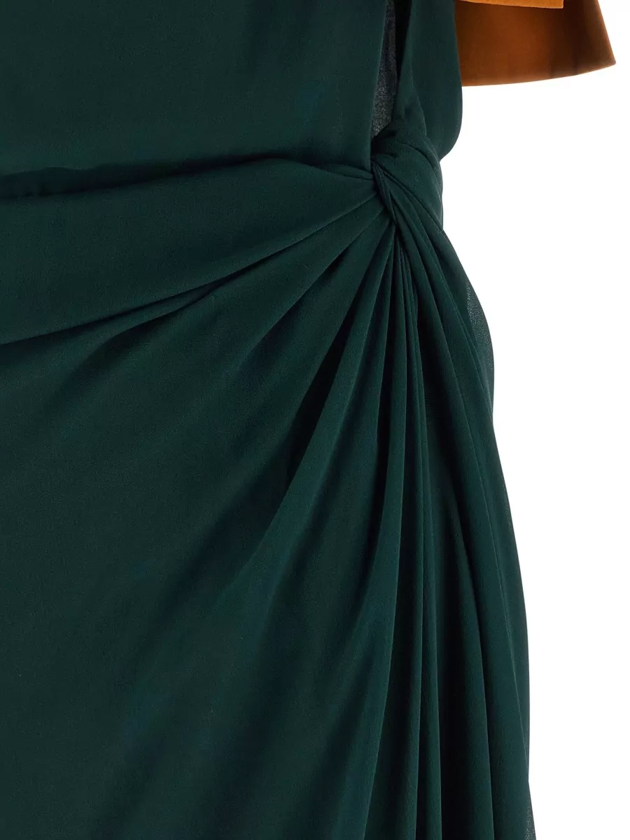 Saint Laurent Silk One-Shoulder Draped Maxi Dress
