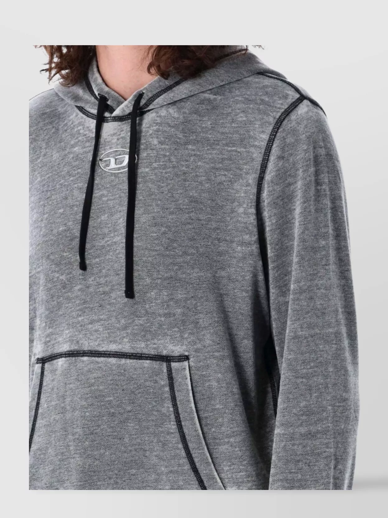 Diesel Hooded Sweater With Kangaroo Pocket And Ribbed Finish
