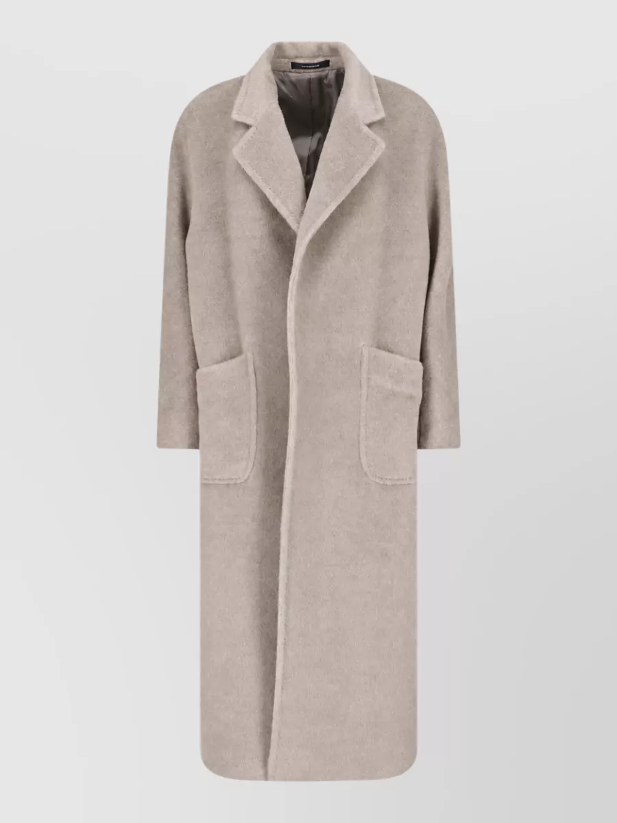 Tagliatore Notch-lapel Belted Single-breasted Coat In Neutral