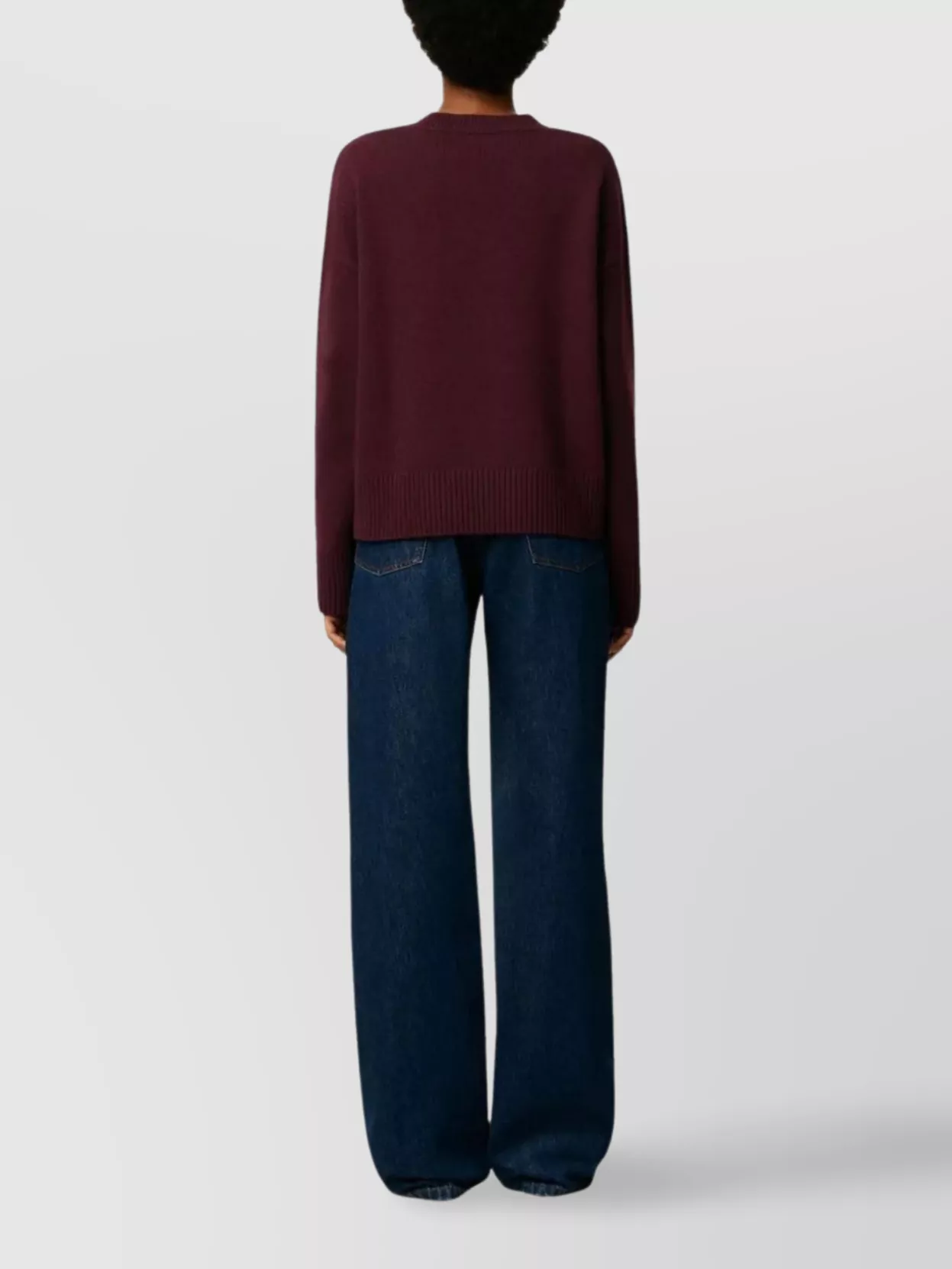 Ami Paris Heart Embroidered V-Neck Sweater