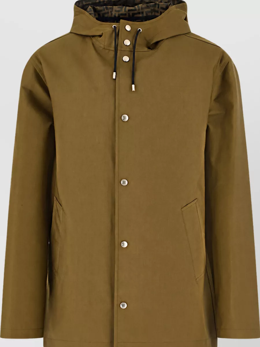 Fendi hooded midi raincoat