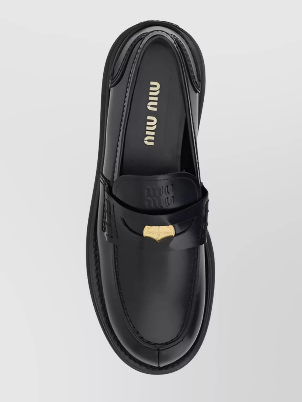 Miu Miu Twist Platform Leather Loafers
