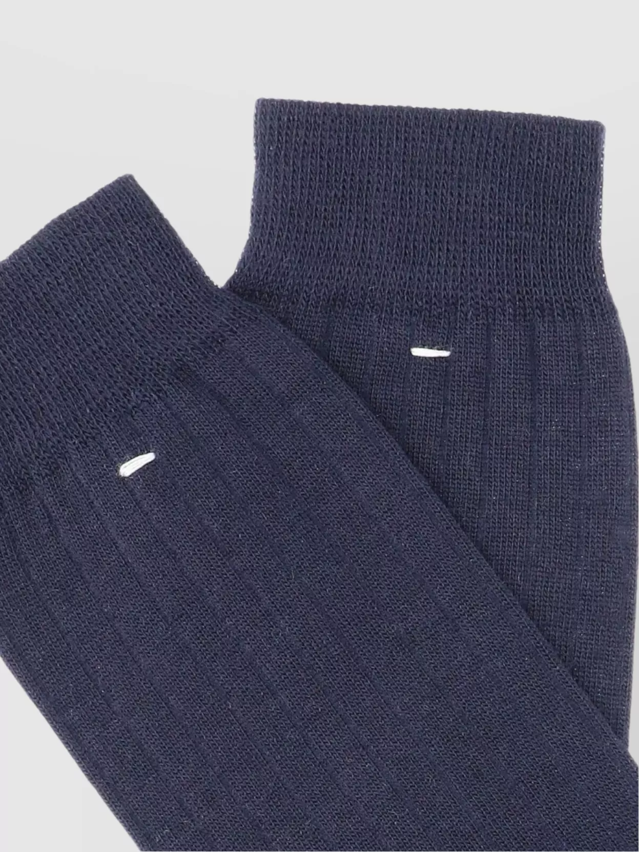 Maison Margiela Ribbed Ankle Length Hosiery With Reinforced Heel
