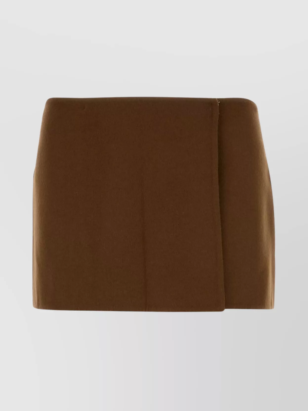 Miu Miu High-waisted Mini Skirt In Wool Blend In Brown