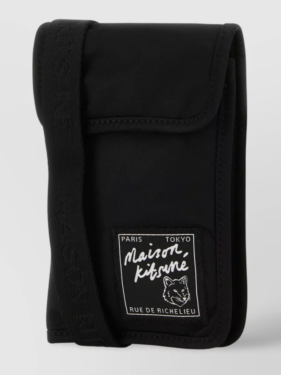 Shop Maison Kitsuné Versatile Shoulder Strap Messenger Bag In Black