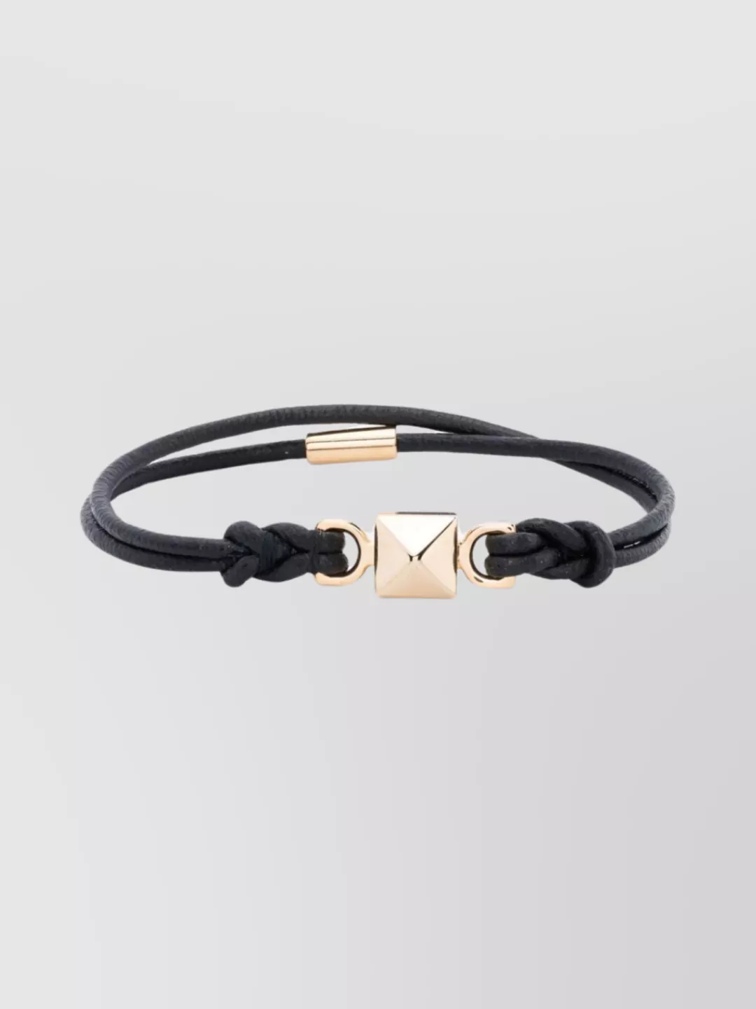 Shop Valentino Adjustable Gold-tone Bracelet With Polished Finish And Braided Detailing In Black