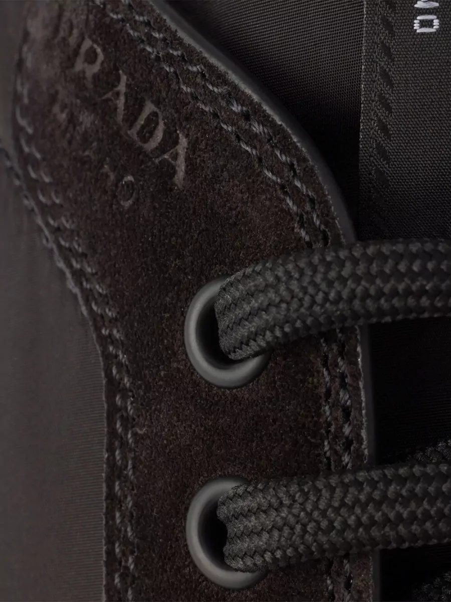 Prada Leather And Fabric Sneakers