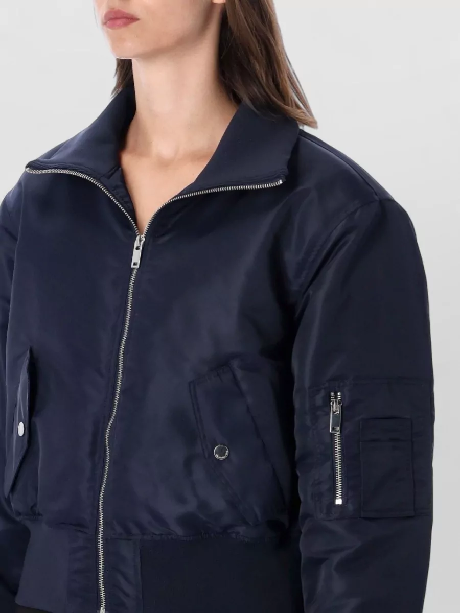 The Frankie Shop Cropped Quilted Bomber Jacket