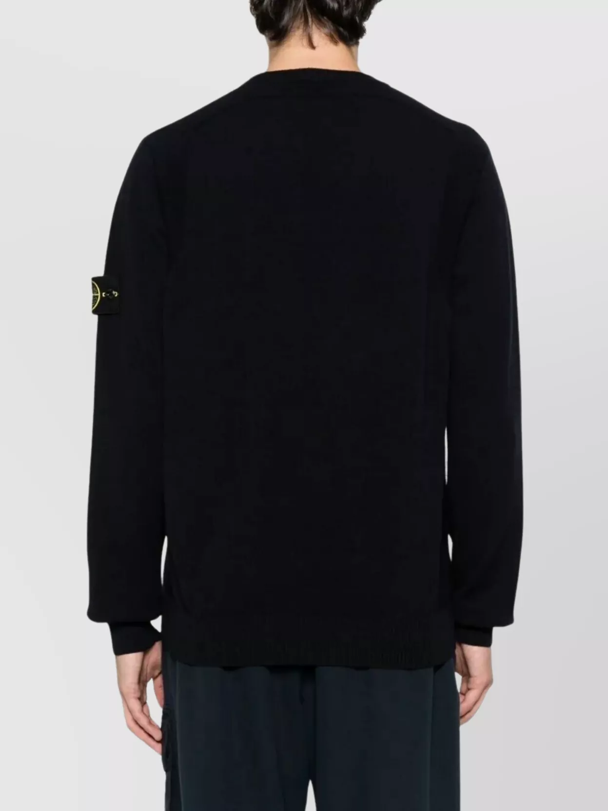 Stone Island Wool Crewneck Sweater Ribbed Cuffs
